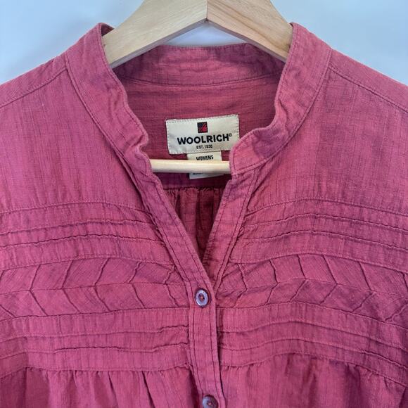 Woolrich Button Front Cotton Relaxed Long Sleeve Shirt Blouse Womens Size S - Picture 6 of 16